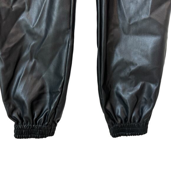 Vegan Leather Jogger Pants by VIBRANT M.I.U Size Medium Black - Picture 6 of 9